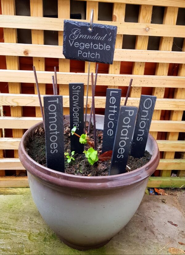 Personalised Engraved Slate Markers for your Herb Garden, Allotment, Flower Garden - Image 2