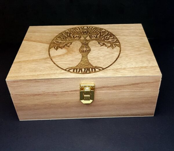 Witches Design, Four Separate Compartments Wooden Box with your choice of Design see Photo - Witchcraft/Crystal/Herb Box - Image 4