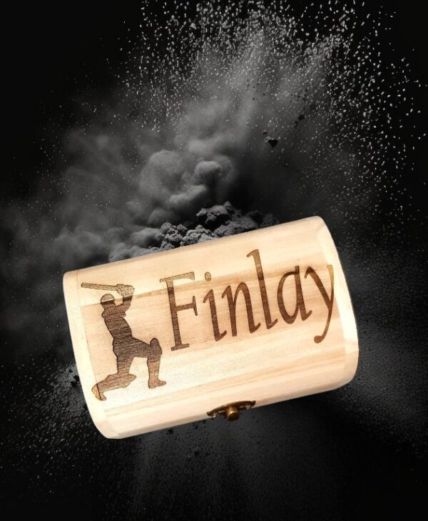 Personalised "Cricket" Design Wooden Chest Box, Laser Engraved