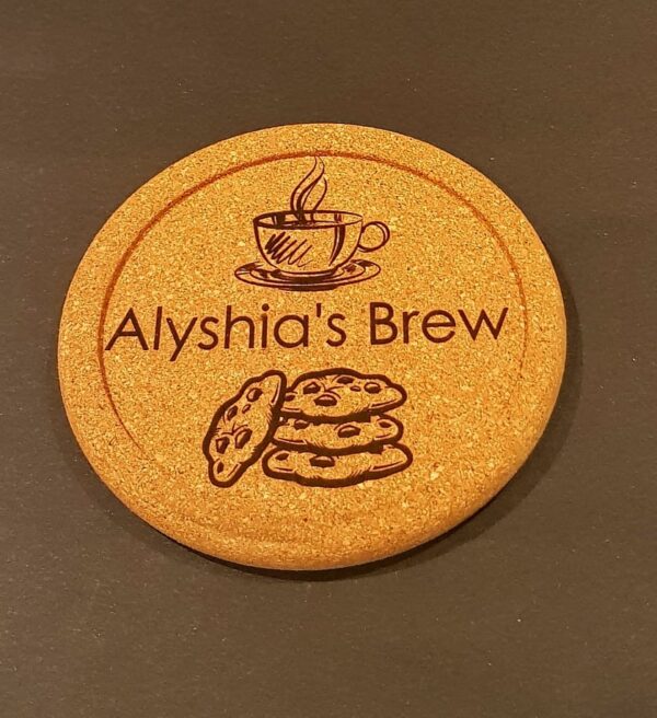 Personalised "Tea" Cork Coasters - Image 3