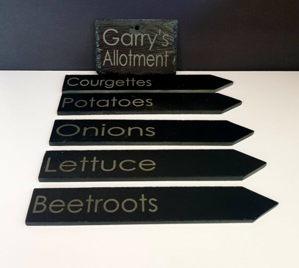 Personalised Engraved Slate Markers for your Herb Garden, Allotment, Flower Garden
