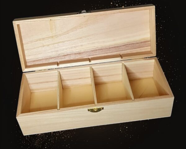 Witches Design, Four Separate Compartments, Long Wooden Box with your choice of Design see Photo - /Witchcraft/Crystal/Herb Box - Image 6