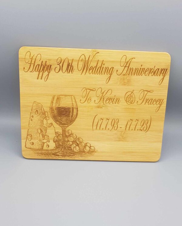 Personalised "Cheese and Wine" Design Bamboo Cheese Board - Image 3