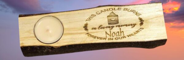Log Memorial Candle Tea Light Holder - Image 2