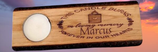 Log Memorial Candle Tea Light Holder