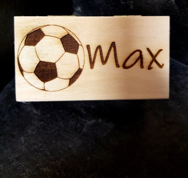 Personalised "Football" Design Small Trinket Wooden Box