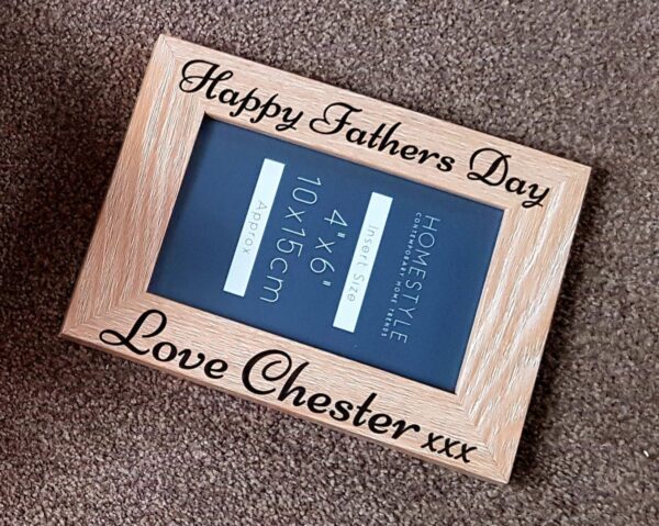Personalised "Father's Day"  Wooden Photo Frame - Image 3