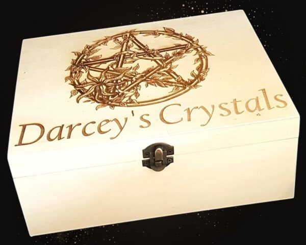Personalised Large Wooden “ Pentagram with Ivy” Crystal Box - Image 10