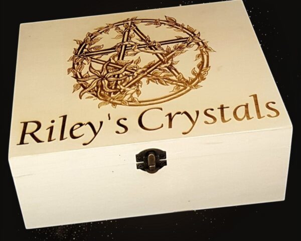 Personalised Large Wooden “ Pentagram with Ivy” Crystal Box - Image 9
