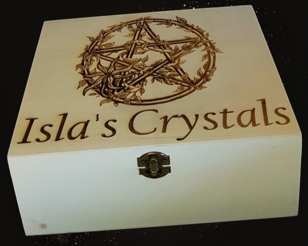 Personalised Large Wooden “ Pentagram with Ivy” Crystal Box - Image 5