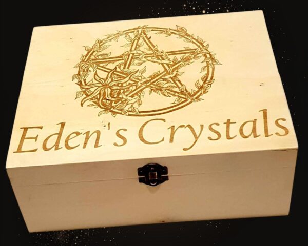 Personalised Large Wooden “ Pentagram with Ivy” Crystal Box - Image 2