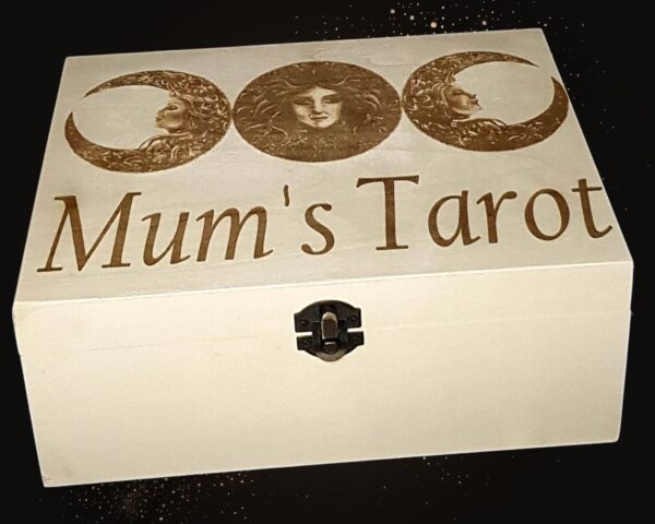 Personalised Large Wooden “Triple Moon Goddess” Design Crystal Box - Image 5