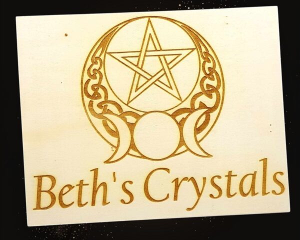 Personalised Large Wooden "Triple Moon Pentagram" Crystal Box - Image 2