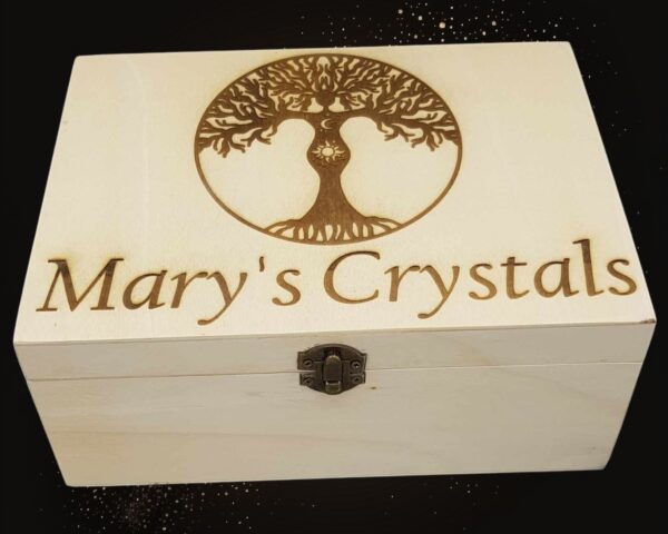 Personalised Large Wooden “Tree of Life” Design Crystal Box