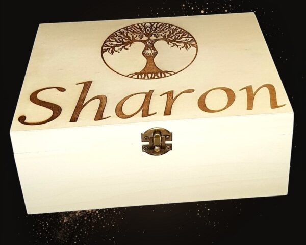 Personalised Large Wooden “Tree of Life” Design Crystal Box - Image 3