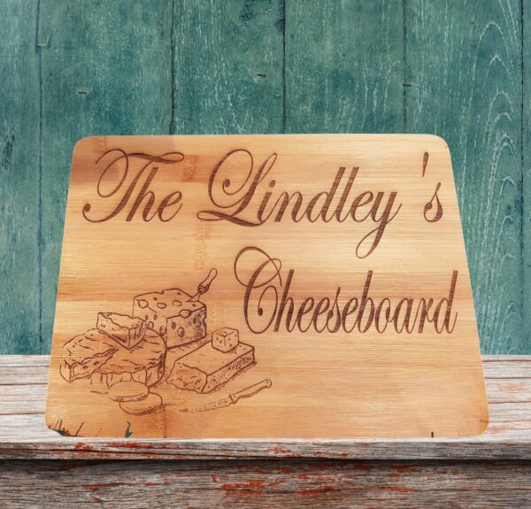 Custom “Cheese” Design Bamboo Cheese Board