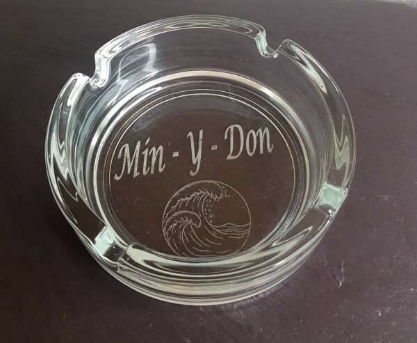 Custom Laser Engraved Glass Ashtray with your Logo/Design