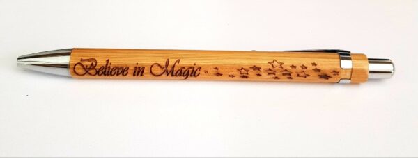 Bamboo "Believe in Magic" Retractable Ballpoint Pen Black Ink - Image 2