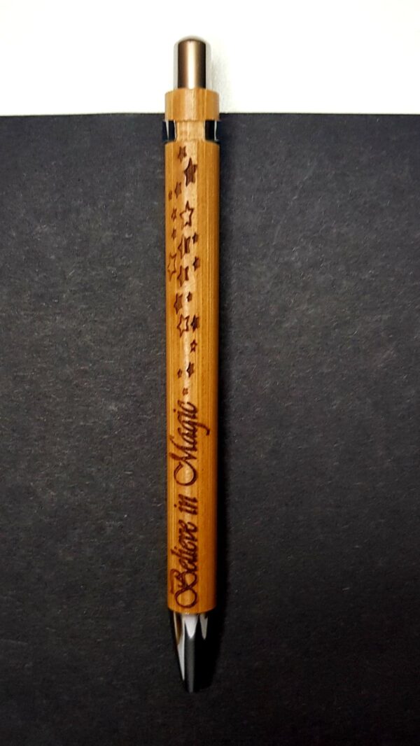 Bamboo "Believe in Magic" Retractable Ballpoint Pen Black Ink