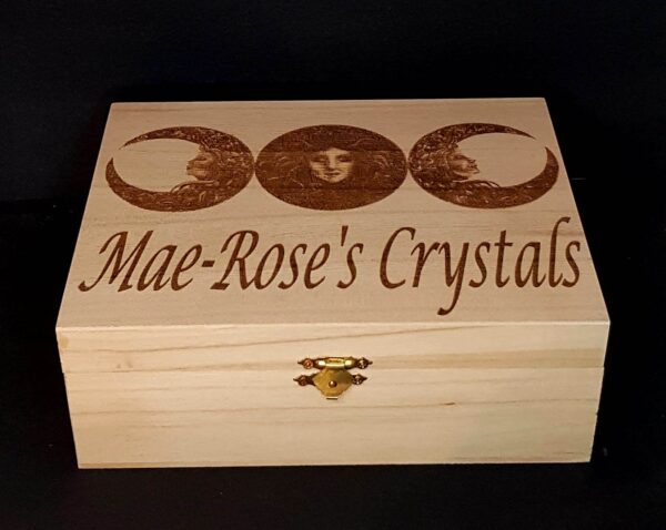 Witches Design, Four Separate Compartments Wooden Box with your choice of Design see Photo - Witchcraft/Crystal/Herb Box