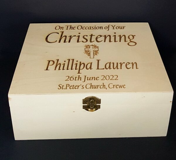 Personalised Laser Engraved Christening Box