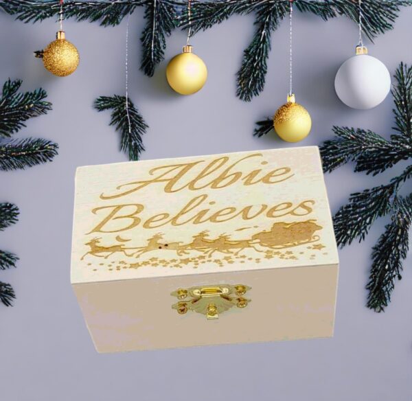 Christmas Jingle Bell with Personalised Wooden Box - Image 2