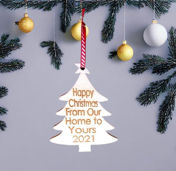 Personalised "Wooden Christmas Tree" Decoration - Image 4