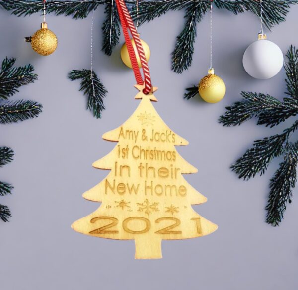 Personalised "Wooden Christmas Tree" Decoration - Image 3