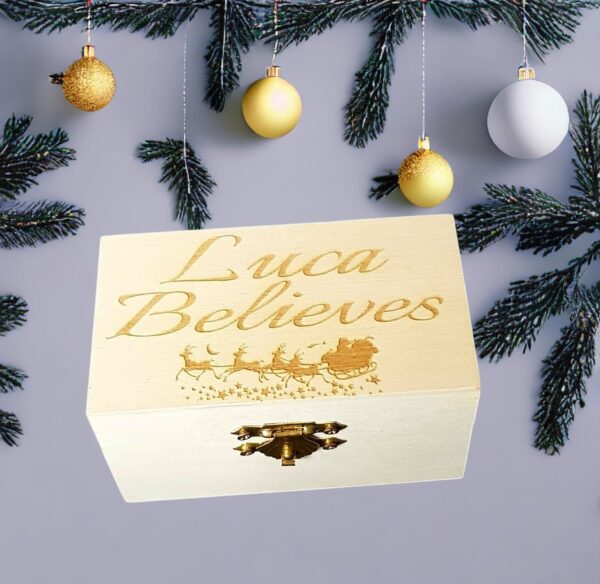 Christmas Jingle Bell with Personalised Wooden Box - Image 7