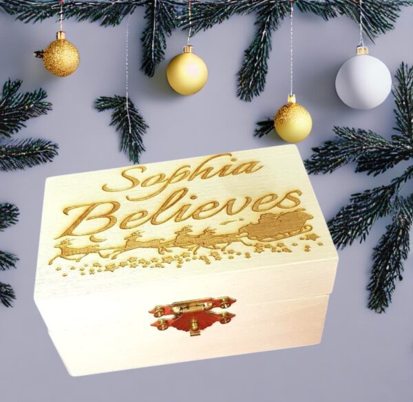 Christmas Jingle Bell with Personalised Wooden Box - Image 4