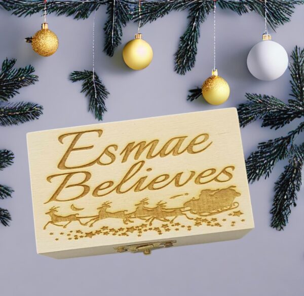 Christmas Jingle Bell with Personalised Wooden Box - Image 3