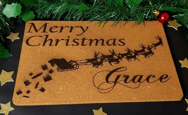 Personalised Cork Christmas placemat