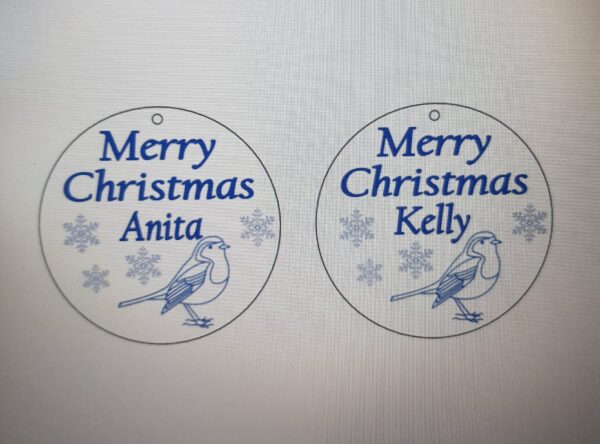 Two Personalised Memorial "Robin" Design Ornaments, Glass Effect (with Stakes x 2)