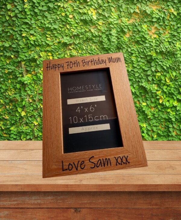 Personalised Memorial Wooden Photo Frame Engraved with your message (LIGHT WOOD) - Image 6
