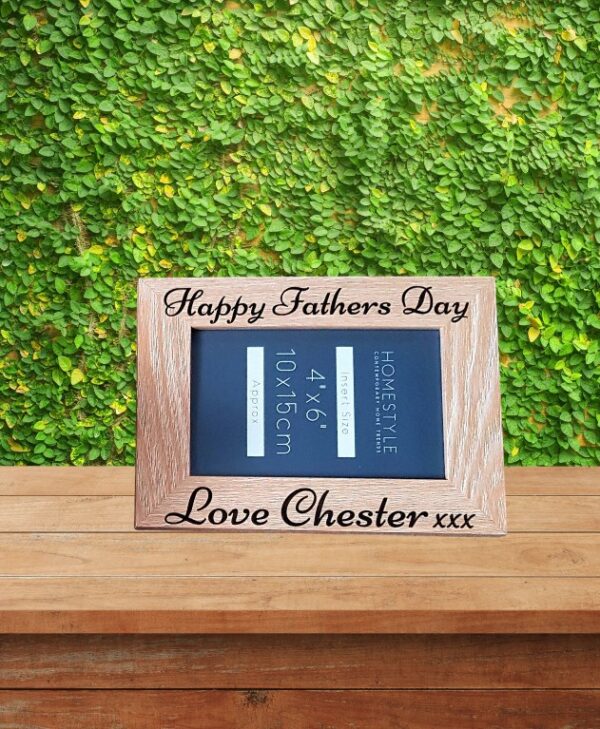 Personalised Memorial Wooden Photo Frame Engraved with your message (LIGHT WOOD) - Image 5