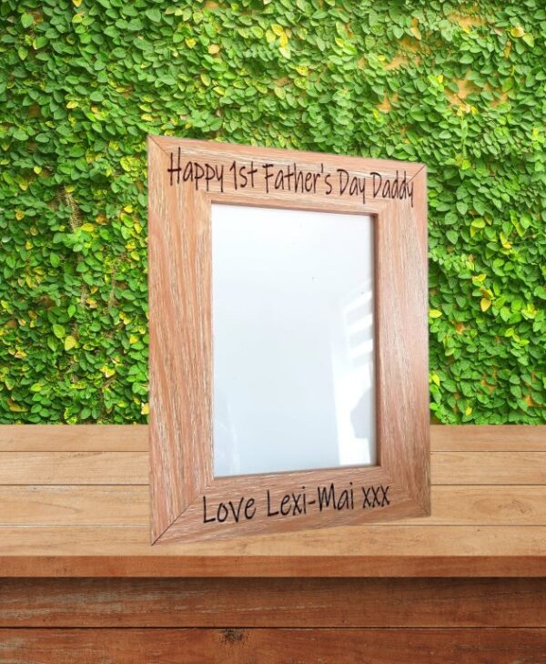 Personalised Memorial Wooden Photo Frame Engraved with your message (LIGHT WOOD) - Image 8