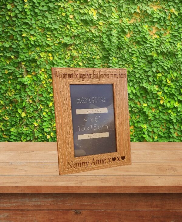 Personalised Memorial Wooden Photo Frame Engraved with your message (LIGHT WOOD) - Image 4
