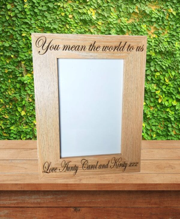 Personalised Memorial Wooden Photo Frame Engraved with your message (LIGHT WOOD) - Image 7