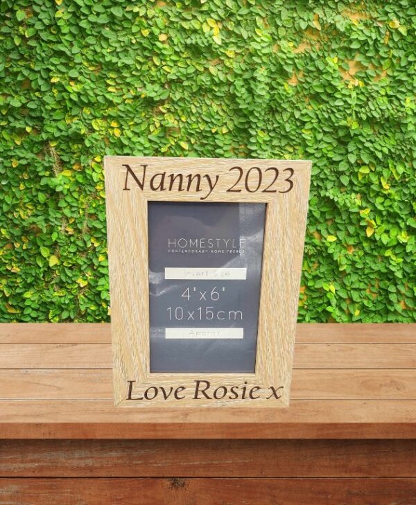 Personalised Memorial Wooden Photo Frame Engraved with your message (LIGHT WOOD) - Image 3