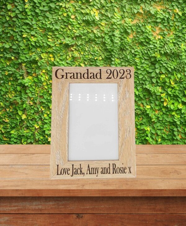 Personalised Memorial Wooden Photo Frame Engraved with your message (LIGHT WOOD)