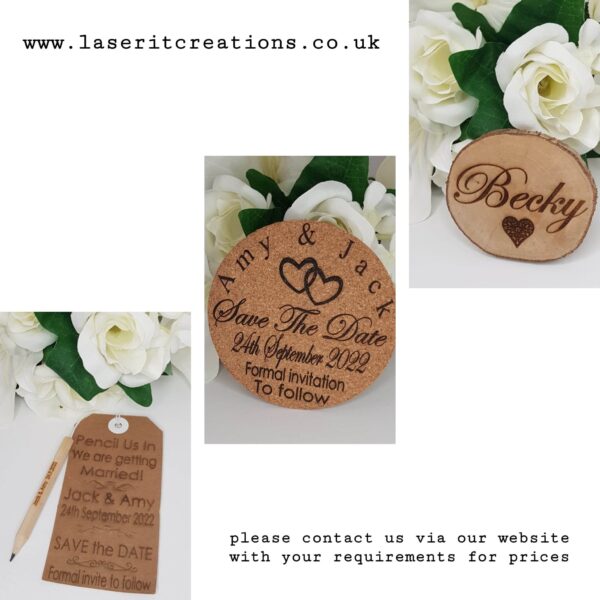 Various engraved Wedding Items