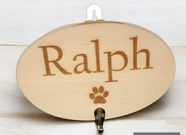 Personalised Deluxe Oval Dog Lead Hanger