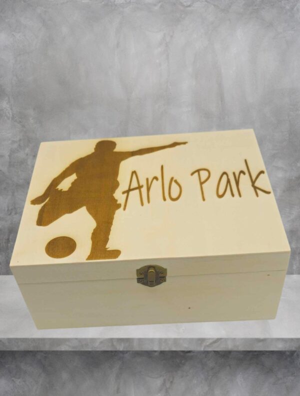 Personalised "Football" Design Wooden Box