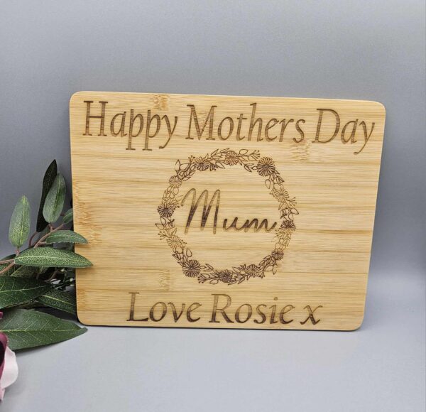 Personalised "Happy Mothers Day" Bamboo Chopping Board