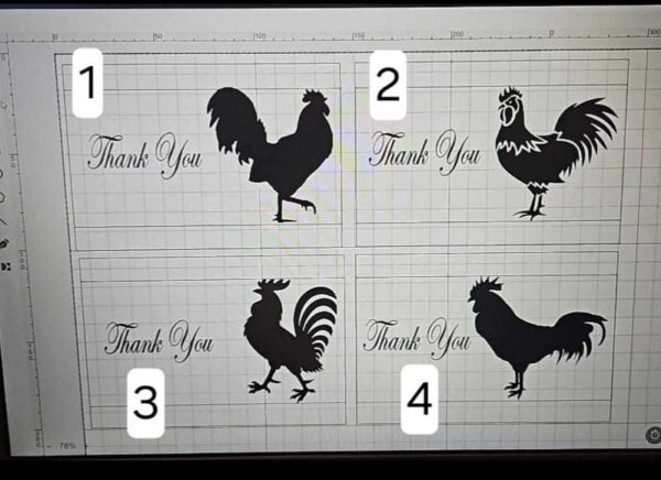 4 x Bespoke “Cockerel” Design, Thank You,  Wooden Chest Boxes