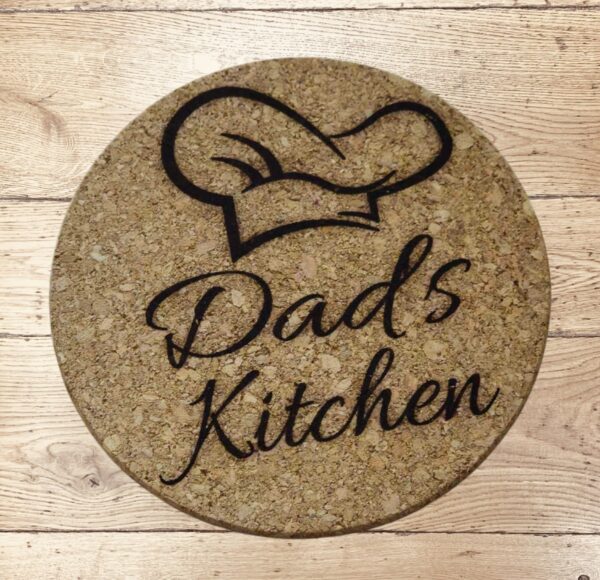 Cork Heat Pan Protector/Trivet "Dad's Kitchen"