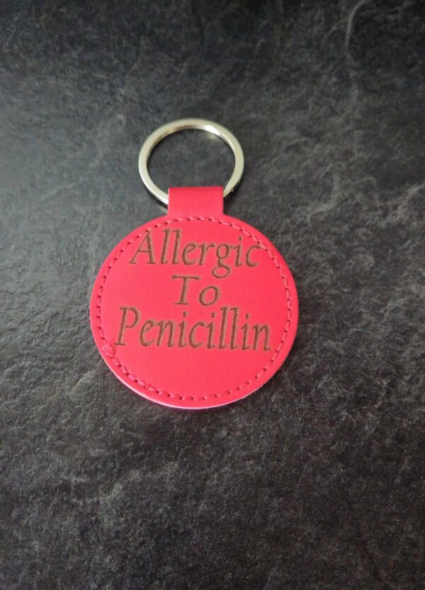 Faux Leather Medical Keyring